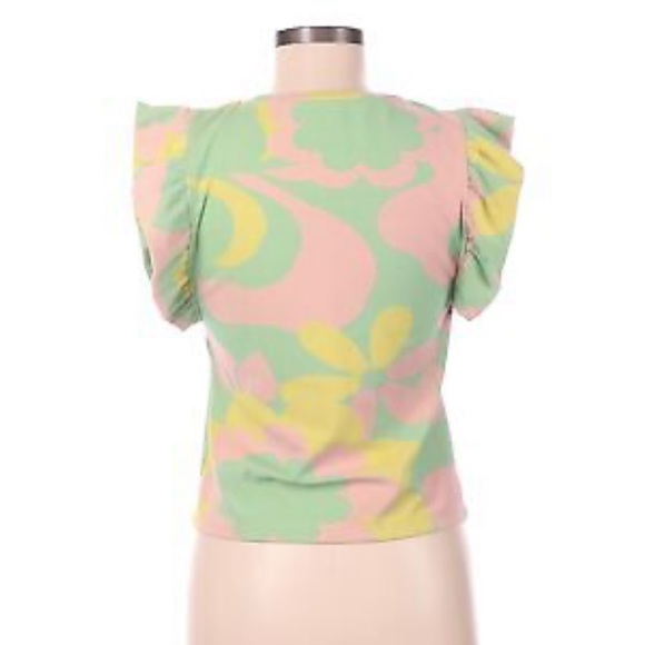 NWT ZARA RUFFLED JACQUARD TOP - Picture 6 of 14
